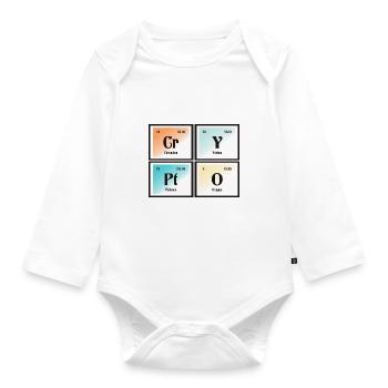 Crypto - Periodic Table of Elements - Organic Longsleeve Baby Bodysuit - white - Front