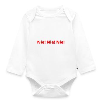 Nie Aufgeben - Baby Bio-Langarm-Body - Weiß - Vorne