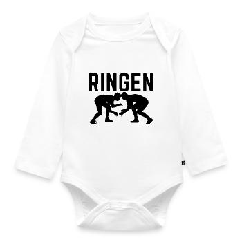 Ringen - Baby Bio-Langarm-Body - Weiß - Vorne