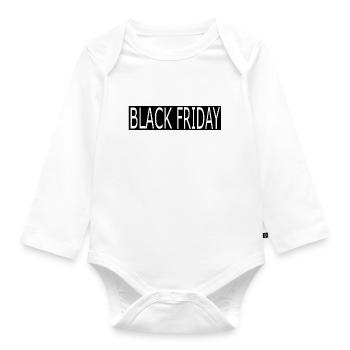 Black Friday - Organic Longsleeve Baby Bodysuit - white - Front