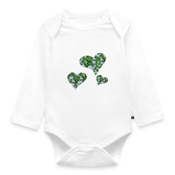 Flowerheart - Organic Longsleeve Baby Bodysuit - white - Front