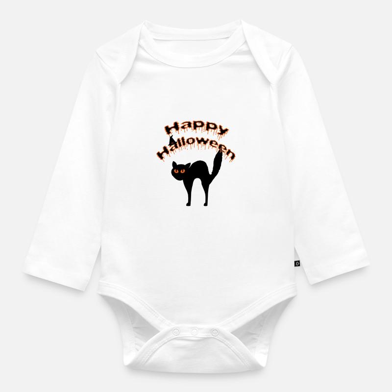 Joyeux halloween - Body Bébé bio manches longues - blanc