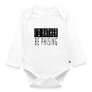 present idea bio hack hacking coding gift idea - Organic Longsleeve Baby Bodysuit - white - Front