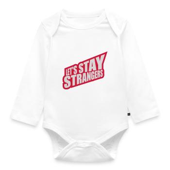 Citation Restons Strangers - Body Bébé bio manches longues - blanc - Devant