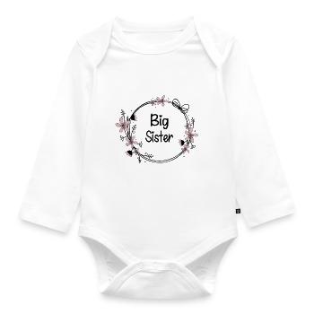 Big Sister - Organic Longsleeve Baby Bodysuit - white - Front