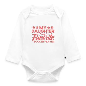 Football Mama Mère Fille Cadeau - Body Bébé bio manches longues - blanc - Devant