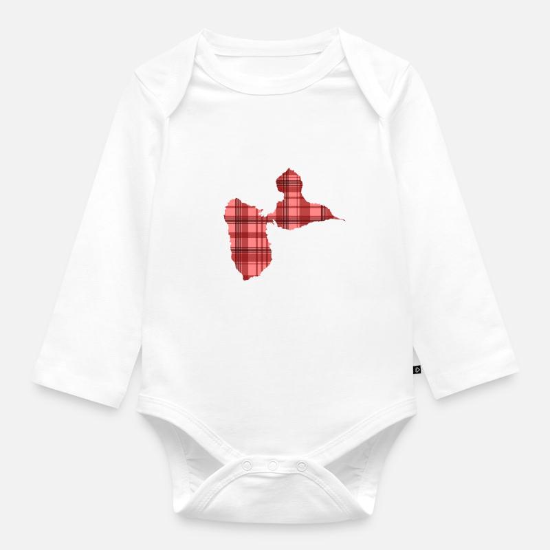 Guadeloupe - Body Bébé bio manches longues - blanc
