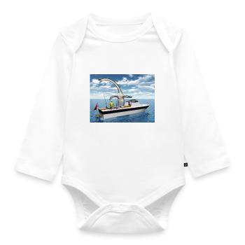 Deep-sea anglers and sea monsters - Organic Longsleeve Baby Bodysuit - white - Front