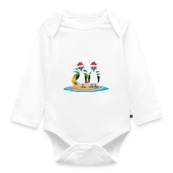 Galapagos Inseln Blaufußtölpel Weihnachten - Baby Bio-Langarm-Body - Weiß - Vorne