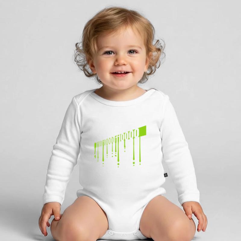 Binary Code Program Language Organic Longsleeve Baby Bodysuit