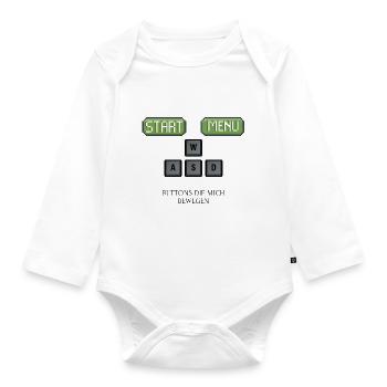 gaming x buttons - Baby Bio-Langarm-Body - Weiß - Vorne