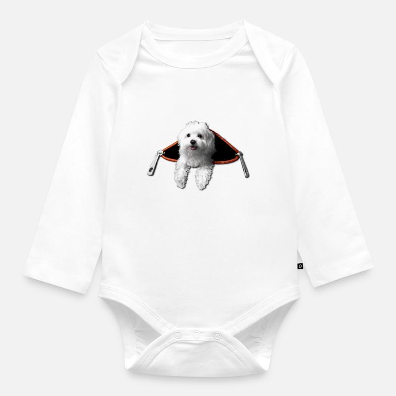 Maltais - Body Bébé bio manches longues - blanc
