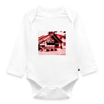 Tempel in Nara, Japan. - Baby Bio-Langarm-Body - Weiß - Vorne