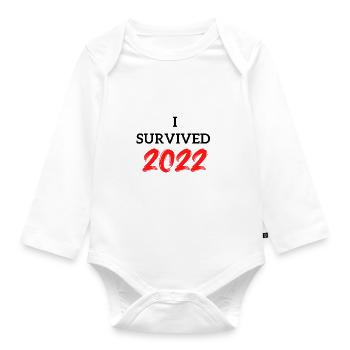 I Survived 2022 - Baby Bio-Langarm-Body - Weiß - Vorne