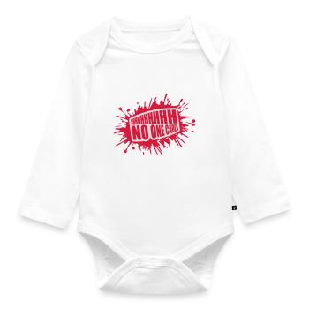 shhh no one cares - Organic Longsleeve Baby Bodysuit - white - Front