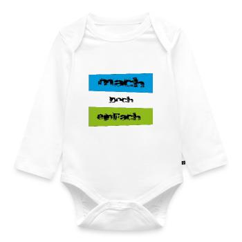 mach doch einfach - Baby Bio-Langarm-Body - Weiß - Vorne
