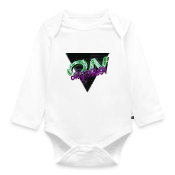 hiking calligraphic cool present idea attitude - Organic Longsleeve Baby Bodysuit - white - Front