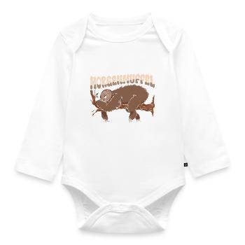 Morgenmuffel - Baby Bio-Langarm-Body - Weiß - Vorne