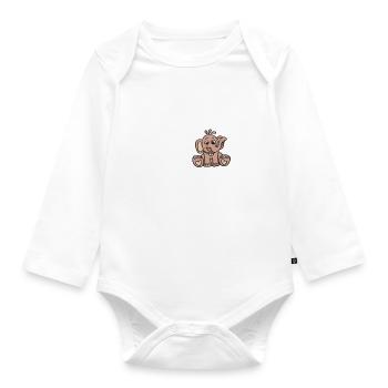 Elefant, little girl, Tiermotiv, Baby, Mädchen - Baby Bio-Langarm-Body - Weiß - Vorne