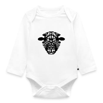 Stilisierter Kuhkopf - Baby Bio-Langarm-Body - Weiß - Vorne