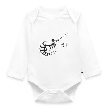 Madame the Shrimp - Organic Longsleeve Baby Bodysuit - white - Front