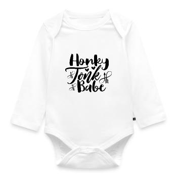 Honky Tonk Babe - Baby Bio-Langarm-Body - Weiß - Vorne