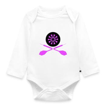 Dart Sport Logo - Baby Bio-Langarm-Body - Weiß - Vorne