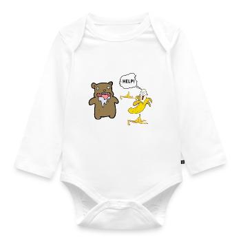 HELP I GET EATEN - Organic Longsleeve Baby Bodysuit - white - Front