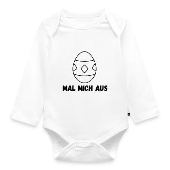Osterei zum selbst Ausmalen - Baby Bio-Langarm-Body - Weiß - Vorne