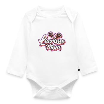 Lacrosse Sport Mutter Mama I Geschenk - Baby Bio-Langarm-Body - Weiß - Vorne