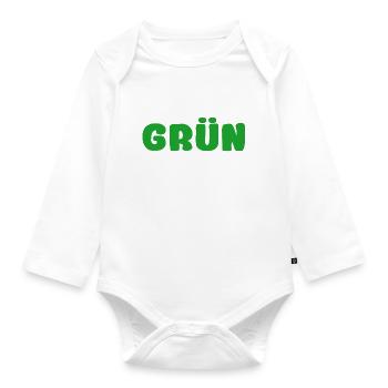Grün Geht Gar Nicht - Baby Bio-Langarm-Body - Weiß - Vorne