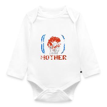 Muttergehirn - Baby Bio-Langarm-Body - Weiß - Vorne