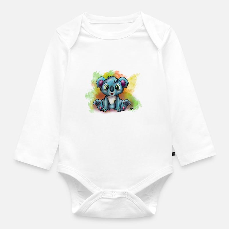 Bébé Koala - Body Bébé bio manches longues - blanc