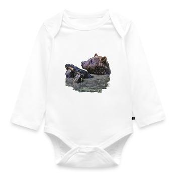 PEDRO baded color - Organic Longsleeve Baby Bodysuit - white - Front