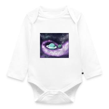 Lost in Space - Organic Longsleeve Baby Bodysuit - white - Front