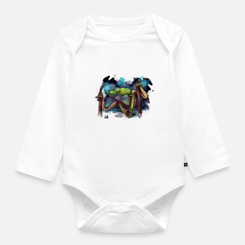 Frog Split - Body Bébé bio manches longues - blanc
