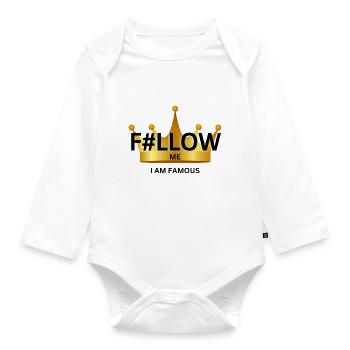 F#llow me - I AM FAMOUS - Baby Bio-Langarm-Body - Weiß - Vorne