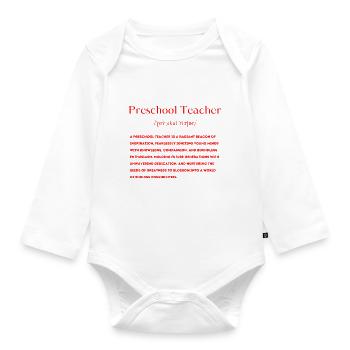 Vorschullehrer Definition - Baby Bio-Langarm-Body - Weiß - Vorne