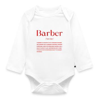 Barber Definition - Organic Longsleeve Baby Bodysuit - white - Front