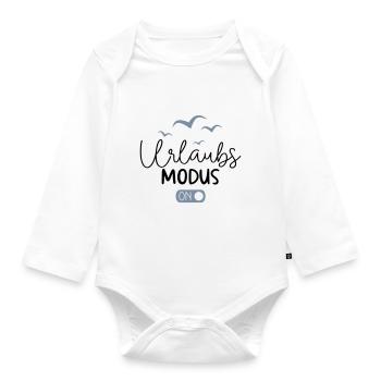 Urlaubsmodus - Baby Bio-Langarm-Body - Weiß - Vorne
