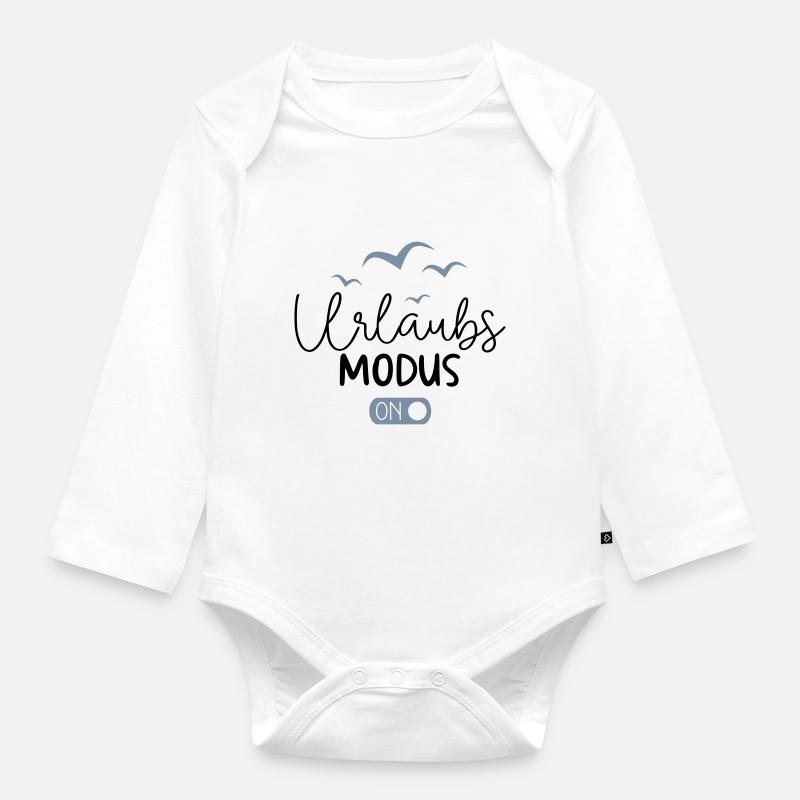 Urlaubsmodus - Baby Bio-Langarm-Body - Weiß