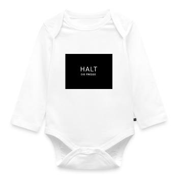 Halt die Fresse - Baby Bio-Langarm-Body - Weiß - Vorne