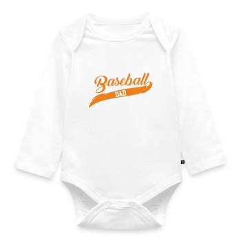 Baseball Daddy - Organic Longsleeve Baby Bodysuit - white - Front