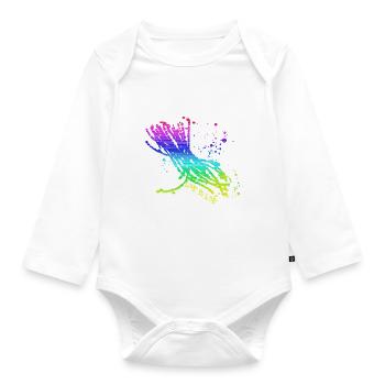 Love Is Love ,LGBT,Colorful,Rainbow - Organic Longsleeve Baby Bodysuit - white - Front