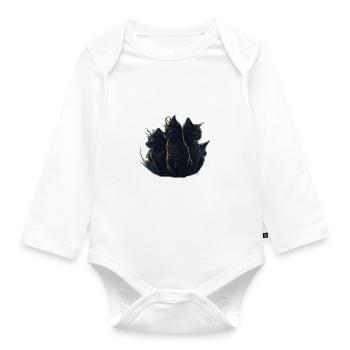 Katze - Baby Bio-Langarm-Body - Weiß - Vorne