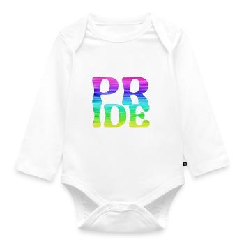 gay pride,pride,regenbogen,LGBT - Baby Bio-Langarm-Body - Weiß - Vorne