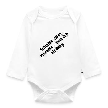 Schlafen Essen Kuscheln Baby - Baby Bio-Langarm-Body - Weiß - Vorne