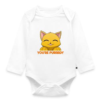 Drôle d’amoureux des chats - Body Bébé bio manches longues - blanc - Devant
