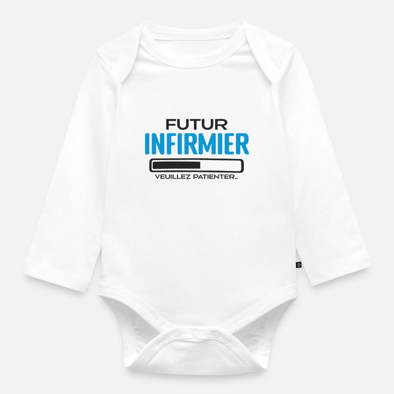 Futur Infirmier Idée Cadeau Infirmier - Body Bébé bio manches longues - blanc