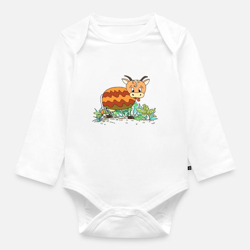 Vache - Body Bébé bio manches longues - blanc